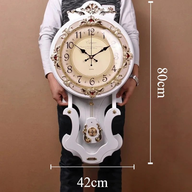 Wood Vintage Wall Clocks Silent Pendulum Clock Nordic Large Home Decor Watches Living Room Luxury Art Decoration Accessories